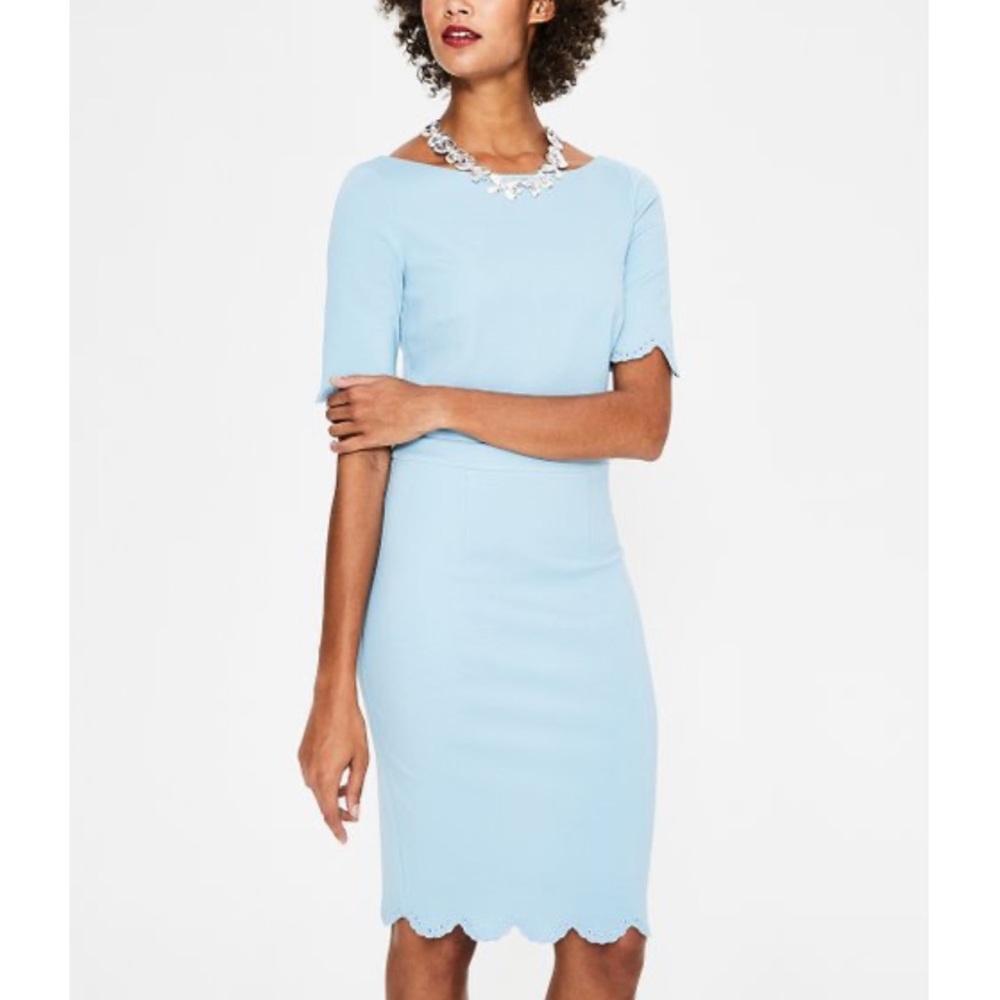 Boden Emma Pointe Scalloped Trim Dress